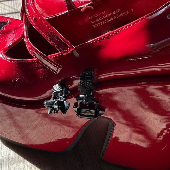 Demonia Red Patent Platform Mary Janes - Picture 4 of 5